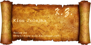 Kiss Zulejka névjegykártya